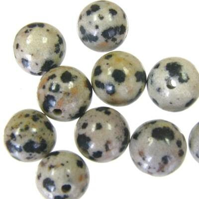 bead round 8mm Dalmatian (10pcs) - k572