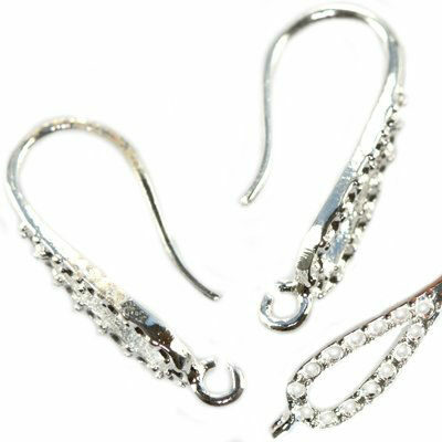 ear wire with leave 22mm silver color - f8953