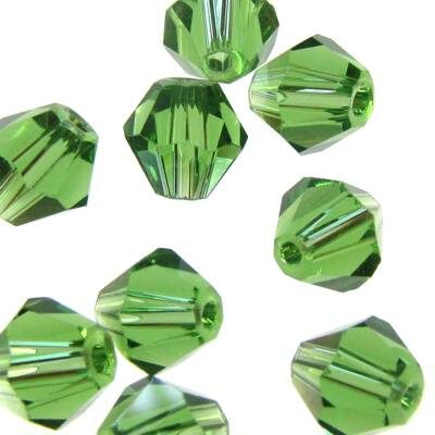 (Latviski) pērle konuss slīpēta 6mm (10gab) zaļa "Emerald"