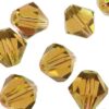 (Latviski) pērle konuss slīpēta 8mm (10gab) t.dzeltena "Dark Topaz"