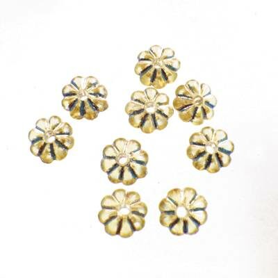 (Latviski) pērle puķe 7x3mm akrila (10gab) dzeltena