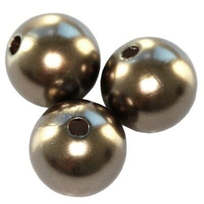 bead round 8mm plastic (20pcs) brown - f11441