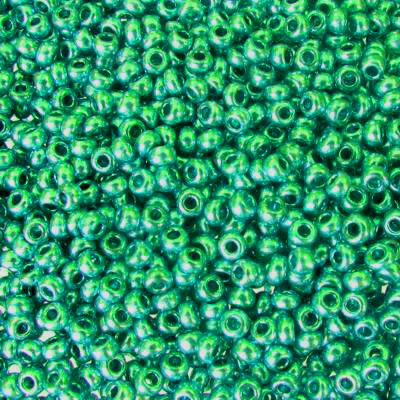 seed beads N10 Green Metallic (25g) Czech - j1348