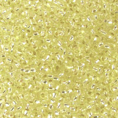 seed beads N10 Light Yellow silver lined dyed (25g) Czech - j1355