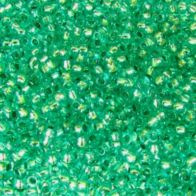 seed beads N10 Green silver lined dyed (25g) Czech - j1362
