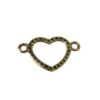 divider heart 15x25mm old gold color - s14951