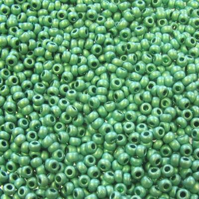 seed beads N10 Turquoise Green metallic matt (25g) Czech - j1383