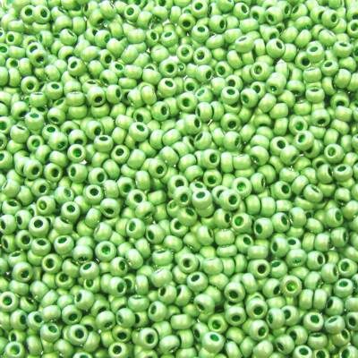 seed beads N10 Green metallic matt (25g) Czech - j1394