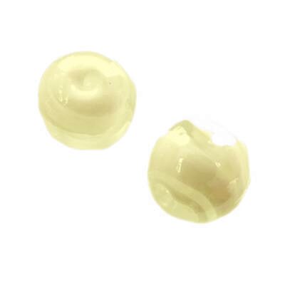 bead round 14mm yellow layers  - k270-dz