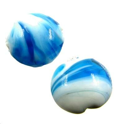 bead round flat 20x18x10mm blue - k855-zi