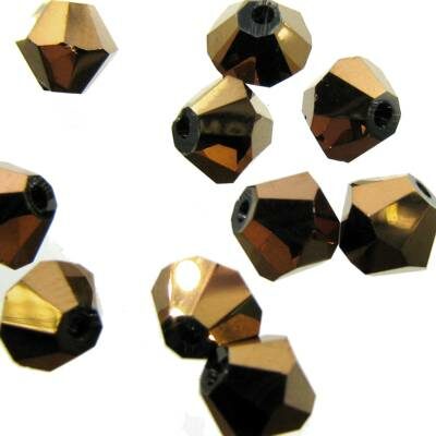 glass MC beads Rondelle 6mm Old Gold Metallic (10pcs) China - k881
