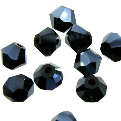 glass MC beads Rondelle 6mm Lead Black (10pcs) China - k882