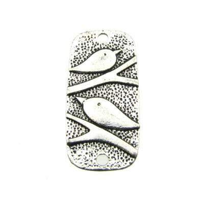 connector Birds 36x17x1mm old silver color
