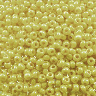 seed beads N9 Mustard Yellow lustered (25g) Czech - j1459
