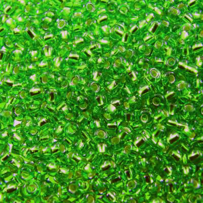 seed beads N10 Chartreuse silver lined (25g) Czech - j1468