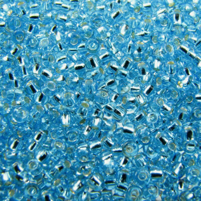 seed beads N9 Light Aquamarine silver lined (25g) Czech - j1480
