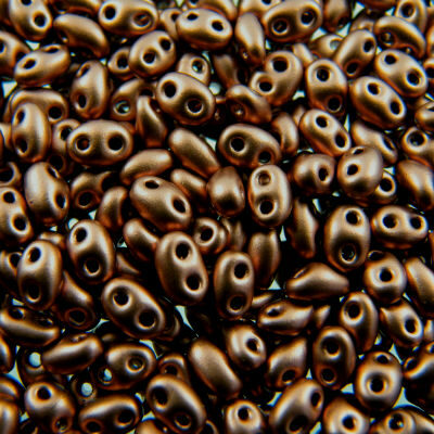 seed beads TWIN 2.5x5mm Bronze mat.metal (25g) Czech - j2090