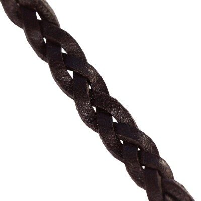woven leather wire 5.5mm brown (1m) - f11882