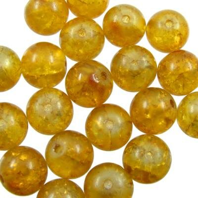 crackle bead 10mm yellow (20pcs) China - k819