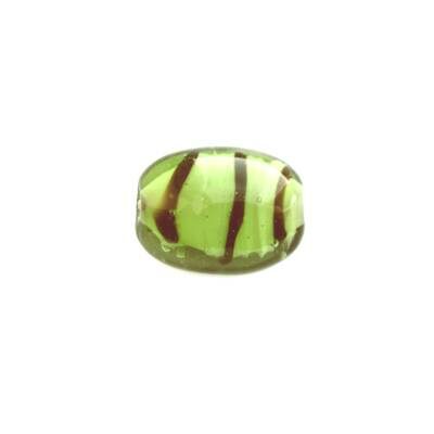 -60% bead 20x13 green with stripes (India) - b038