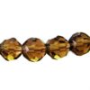 faceted glass bead 8 mm 10pcs brown (India) - b195