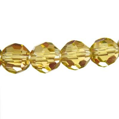 faceted glass bead 8 mm 10pcs yellow (India) - b198