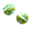 -60% bead pill 17mm green with silver (India) - b203-795