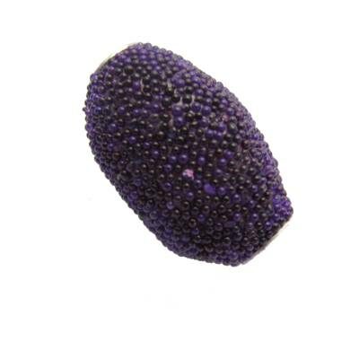 (Latviski) -60% pērle ovāla 26x16mm t.violeta graudaina