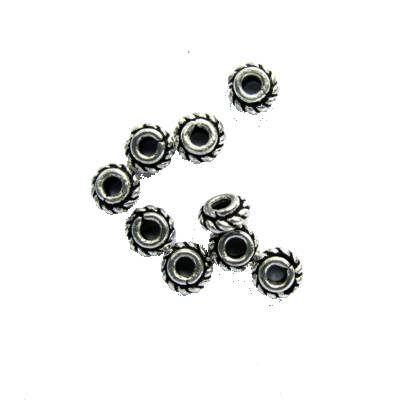 spacer 3x5mm brass silver plated (10pcs) India - b255