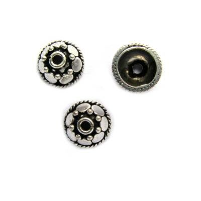 bead cap-spacer 10mm brass silver plated
