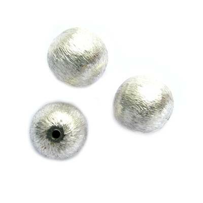 bead pill d17x10 hollow brass silver plated  - b274