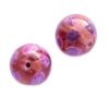 -60% bead round 15mm with flowers (India) pink - b281-318