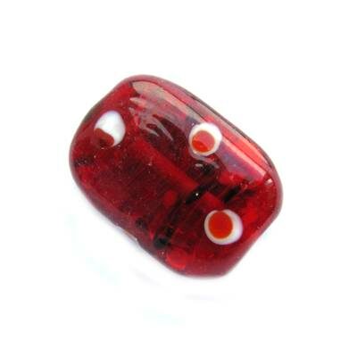 -40% bead angular 24x17mm (India) red - b283-7