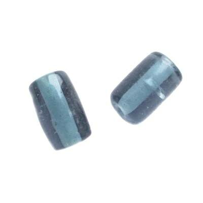 -25% bead tube 12x6mm blue 10pcs (India) - b3027-075