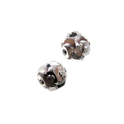 bead round 6mm brass silver color (10pcs)