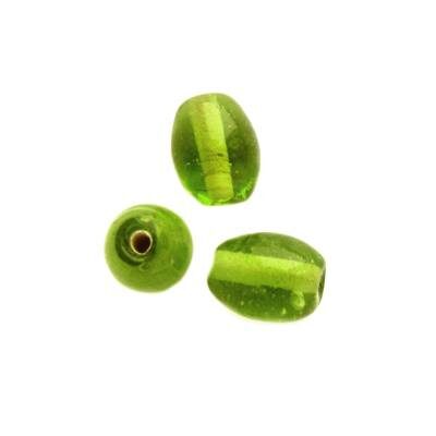 -25% bead oval 7x9mm 10pcs (India) green - b7x9oval-052