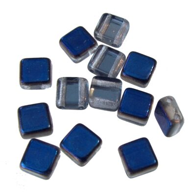 CzechMates bead 6x6mm 2-holes blue metallic (24pcs) Czech - c66-22201