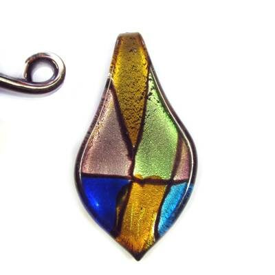 pendant leaf 60x35mm Stained