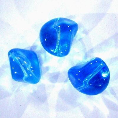 bead "stone" 15mm blue (10pcs) Czech - j021