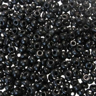 seed beads N8 eccentric Black (25g) Czech - j1081