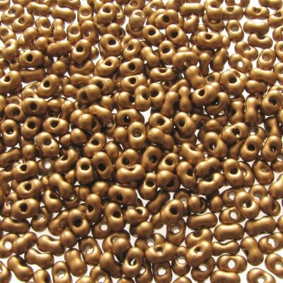 seed beads two-piece 2x4mm Gold mat.metal (25g) Czech - j1117