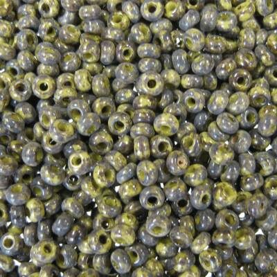seed beads N9 Green Travertine (25g) Czech - j1161