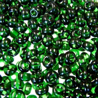 seed beads N6 Dark Olivine clear (25g) Czech - j1166