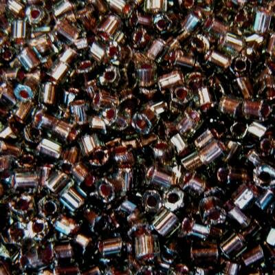 seed beads N9 Black Diamond copper lined 2-cut (25g) Czech - j1174