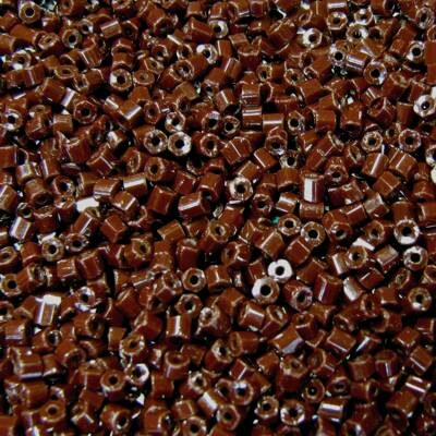 seed beads N10 Brown Lustered 2-cut (25g) Czech - j1176
