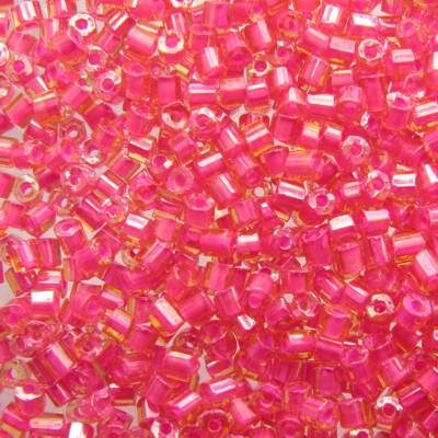 seed beads N9 Yellow Pink lined (25g) Czech - j152