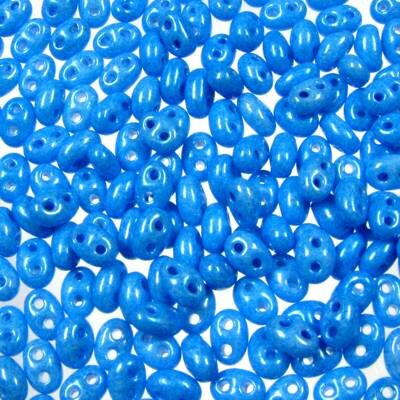 seed beads TWIN 2.5x5mm Terra Pearl Blue (25g) Czech - j2005