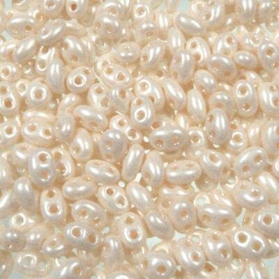 seed beads TWIN 2.5x5mm Terra Pearl Light Peach (25g) Czech - j2020