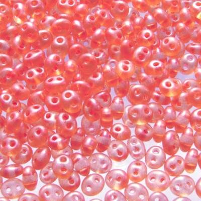 seed beads TWIN 2.5x5mm Red Sol Gel (25g) Czech - j2040