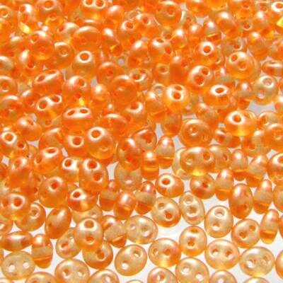 seed beads TWIN 2.5x5mm Orange Crystal terra pearl (25g) Czech - j2052